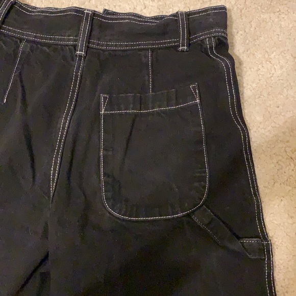 SHANIA MOTE CROPPED WIDE LEG BLACK UTILITY PANTS - Picture 7 of 8